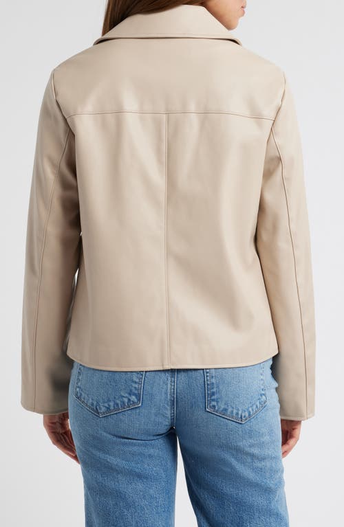 Shop Sam Edelman Faux Leather Swing Jacket In Oatmeal