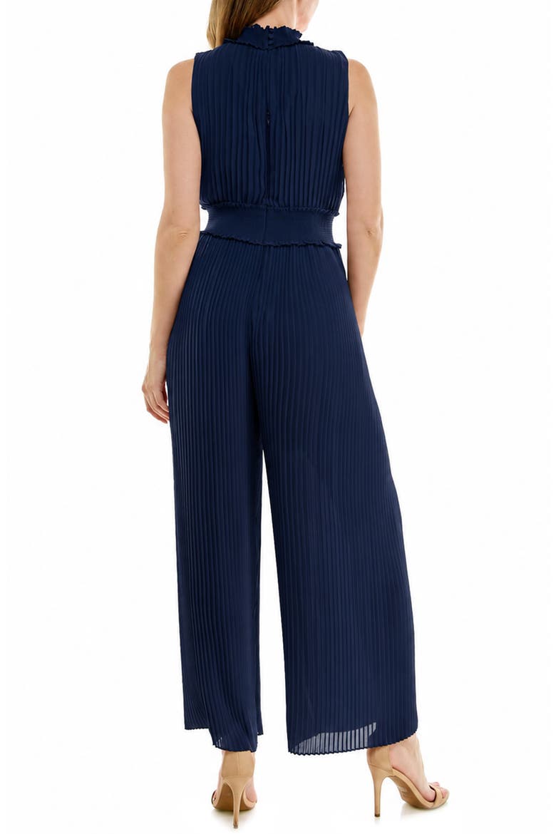 Sleeveless Pleated Jumpsuit, Alternate, color, NANETTE NAVY
