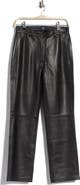 7 For All Mankind Stovepipe High Waist Leather Straight Leg Pants
