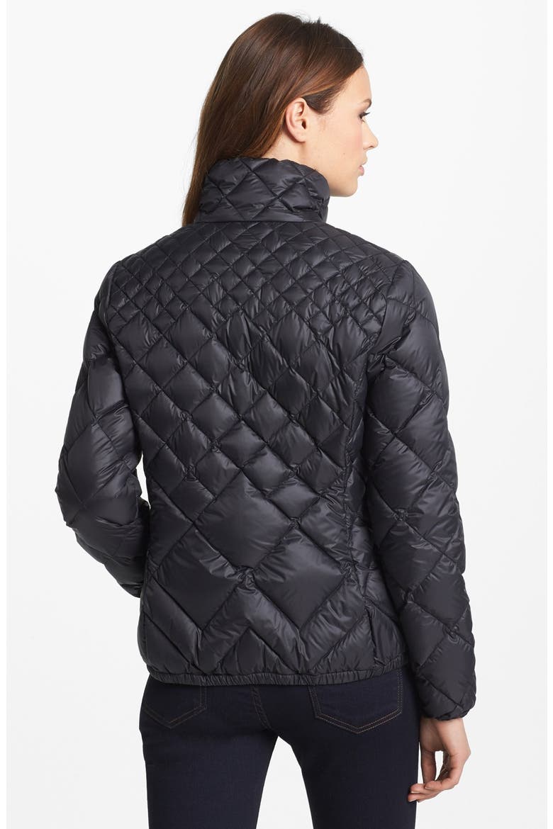 Diamond Quilted Down Jacket, Alternate, color, BLACK
