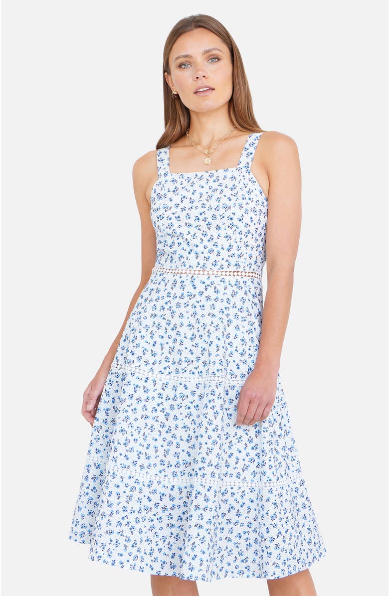Yumi Floral Midi Sun Dress, Alternate, color, White