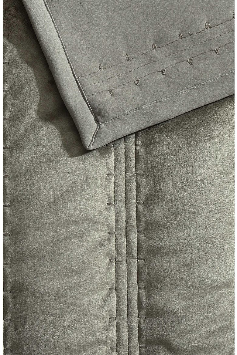 Velvet Linear Stitch Quilt Set, Alternate, color, SILVER LEAF