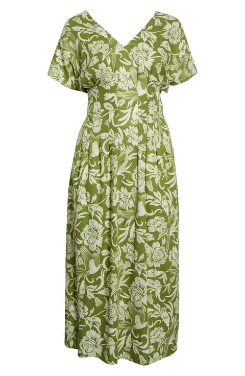 Melda Pleated Midi Dress