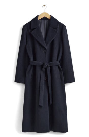 & Other Stories Notch Collar Coat In Blue