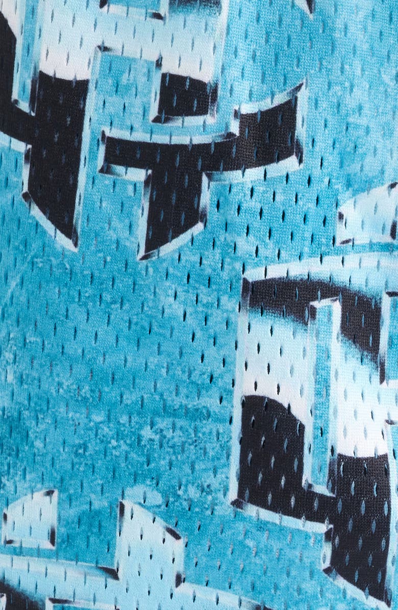 OVERTIME Cold Hearts Badge Mesh Shorts, Alternate, color, Blue