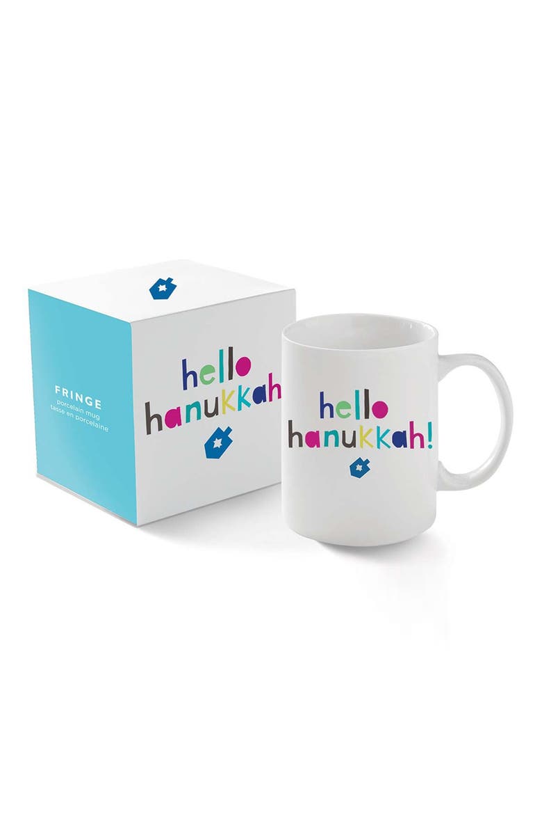 'Hello Hanukkah' Mug, Main, color, WHITE