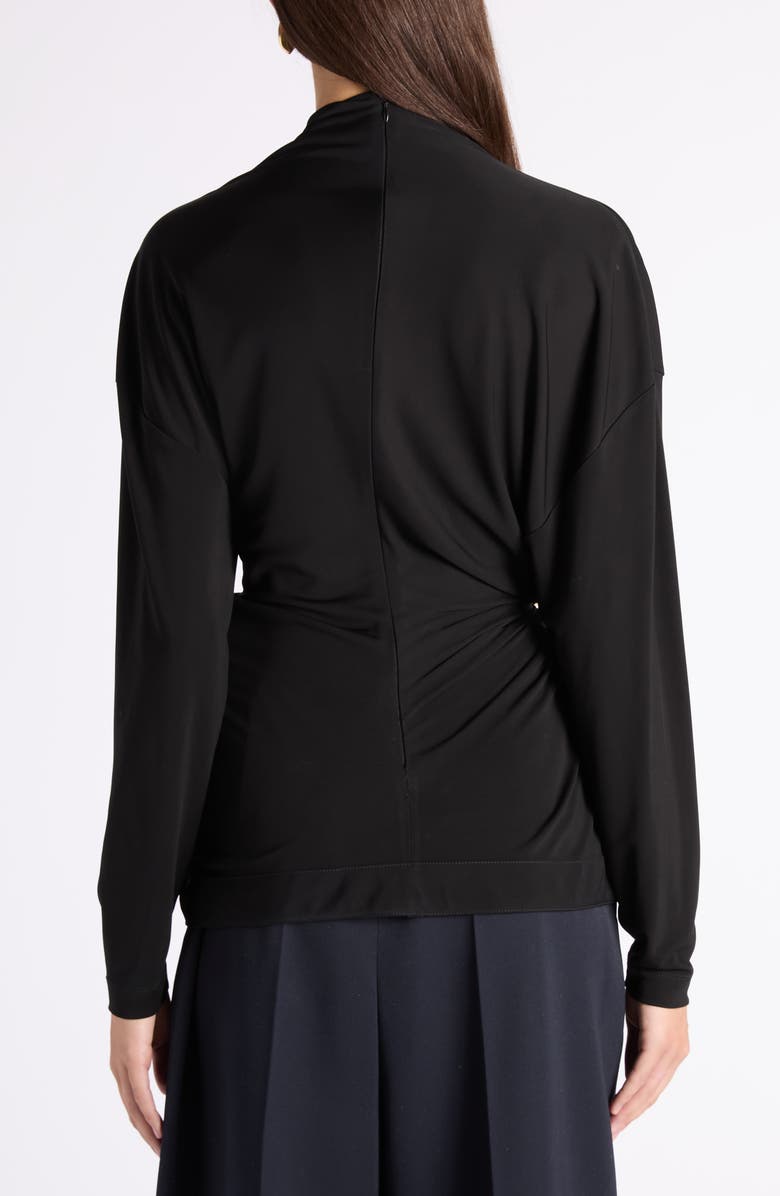 Bottega Veneta Cinch Waist Funnel Neck Top, Alternate, color, 1000 Black
