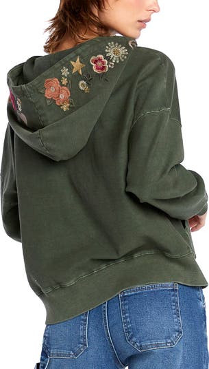 Camp Peace Floral Embroidered Hoodie