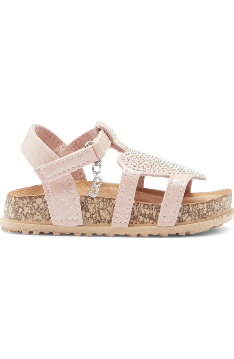 bebe Rhinestone Embellished Sandal, Alternate, color, Pink