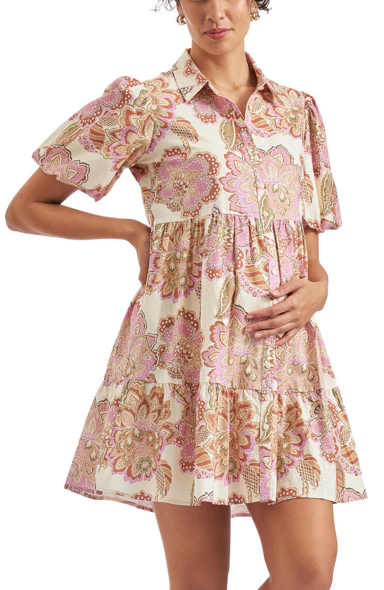 Ripe Maternity Hope Linen Dress, Main, color, Natural