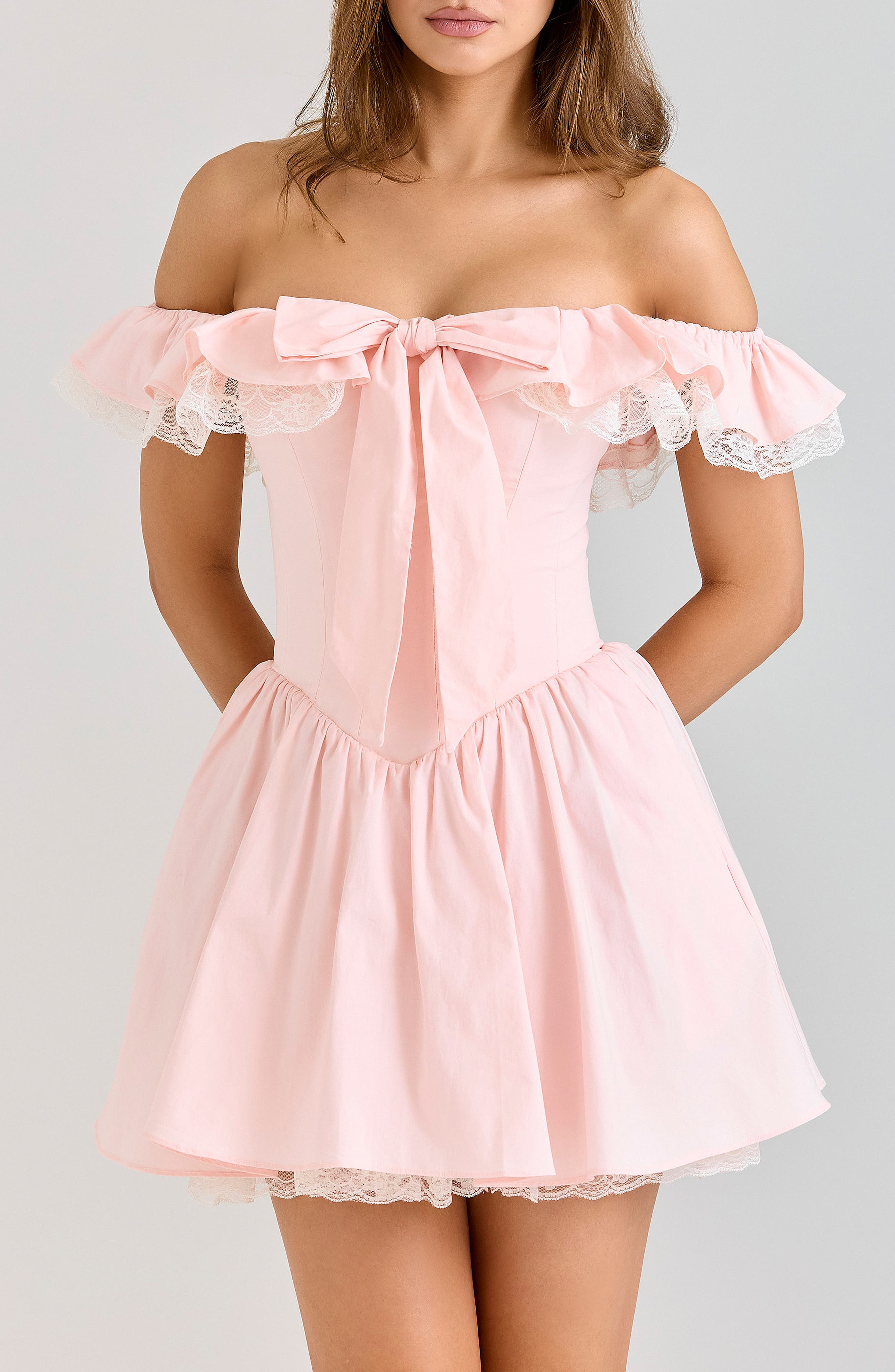 jaide white cotton off shoulder corset mini dress Jaide Off the Shoulder Minidress (Women)