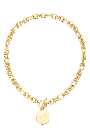 Adornia Monogram Initial Pendant Necklace In Gold