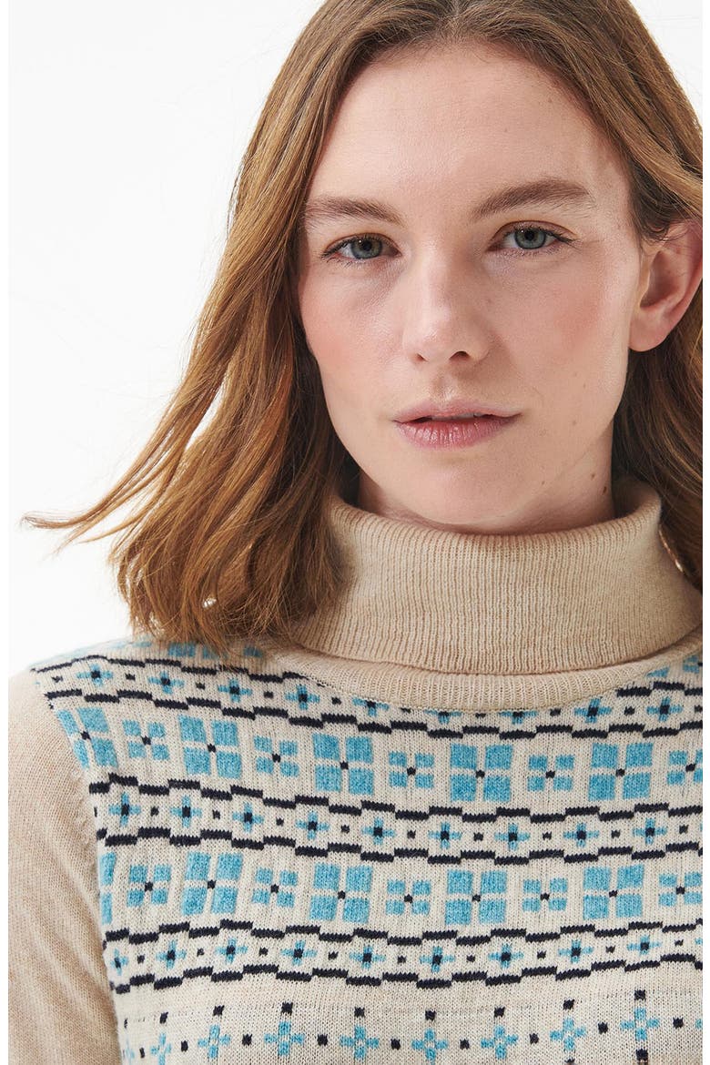Herring Fair Isle Wool Blend Turtleneck Sweater, Alternate, color, OATMEAL