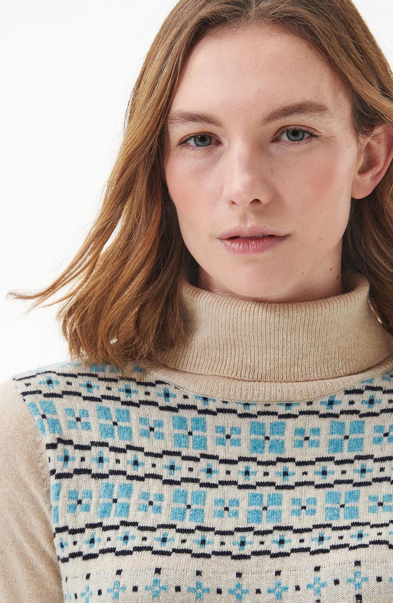 Barbour Herring Fair Isle Wool Blend Turtleneck Sweater, Alternate, color, 