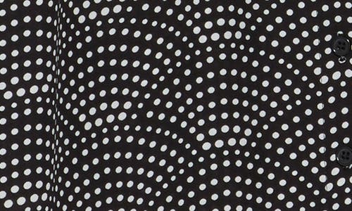 T Tahari Long Sleeve Button-up Top In Black Ivory Dot Print