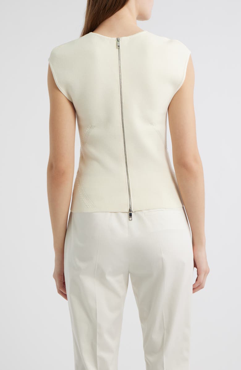 BOSS Farmera Zip Back Knit Top, Alternate, color, Soft Cream