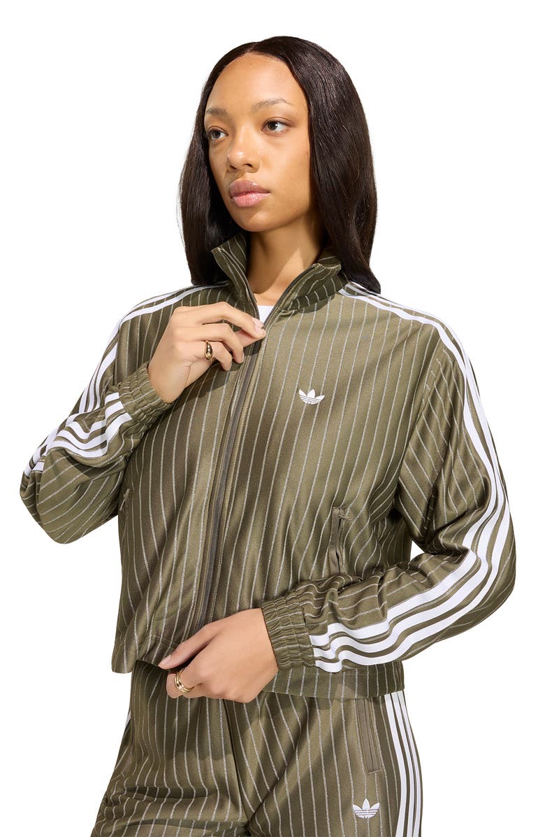 adidas Originals Pinstripe Track Jacket, Alternate, color, Branch/ Silver Met.