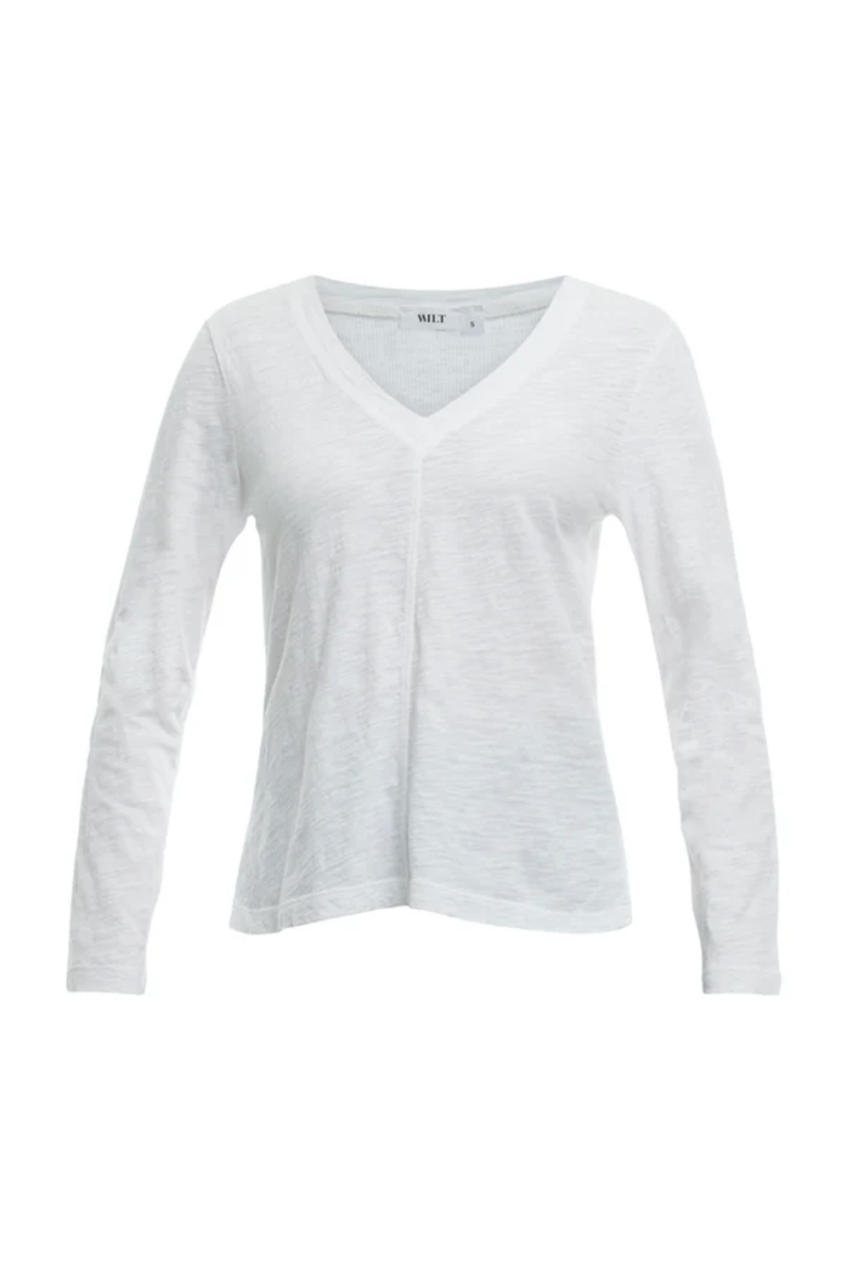 Deep-V Slim Tee, Alternate, color, White