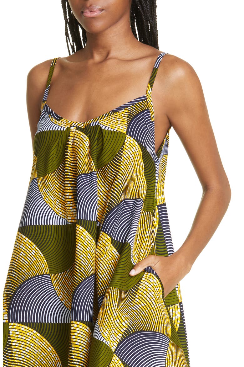 Cotton Trapeze Sundress (Limited Edition) (Nordstrom Exclusive), Alternate, color, BLUE AND YELLOW