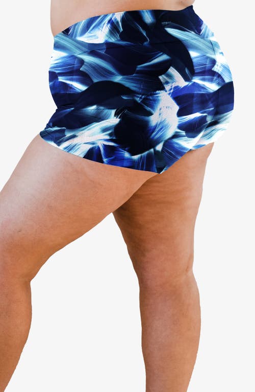 Calypsa Plus Size Swim Shorts In Blue