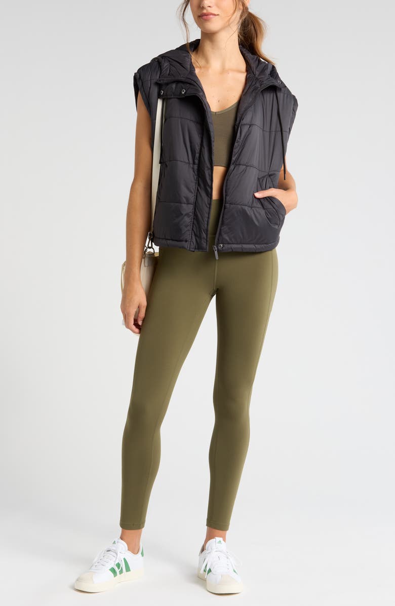 Zella Lightweight Hooded Quilted Vest, Alternate, color, 