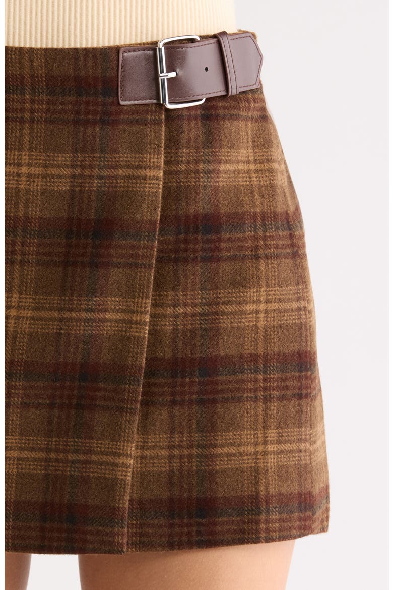 Harley Plaid Miniskirt, Alternate, color, BROWN PLAID