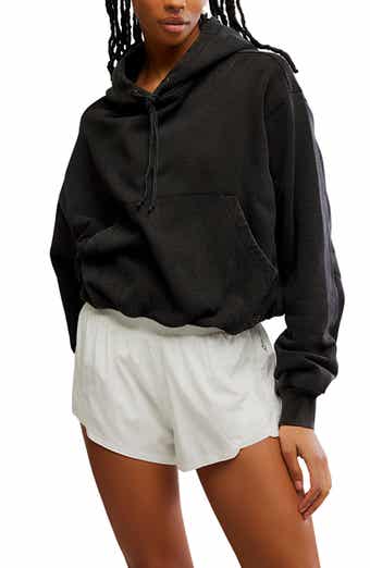 Free People Day Off Crop Cotton Blend Hoodie