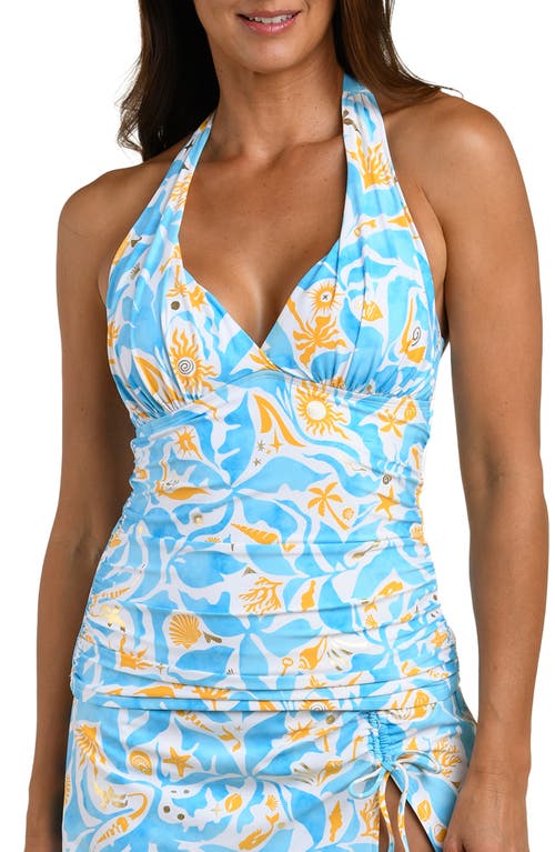 La Blanca Trinket Halter Tankini in Sky at Nordstrom, Size 8