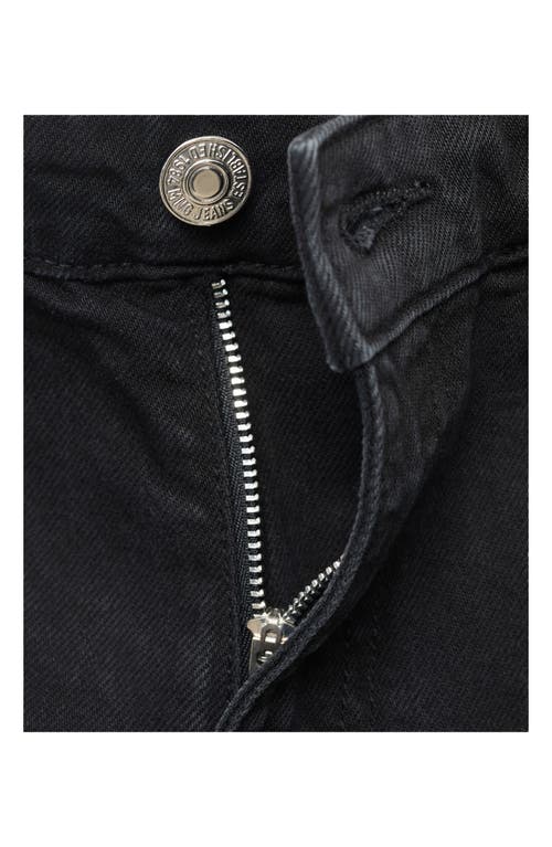 Mango High Waist Denim Shorts In Black