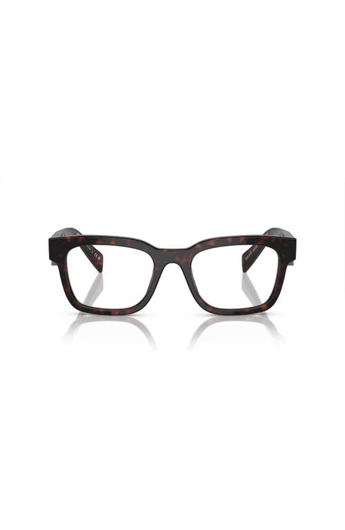 Prada 51mm Rectangle Optical Glasses In Red