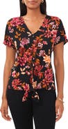 Chaus Floral Flutter Sleeve Blouse