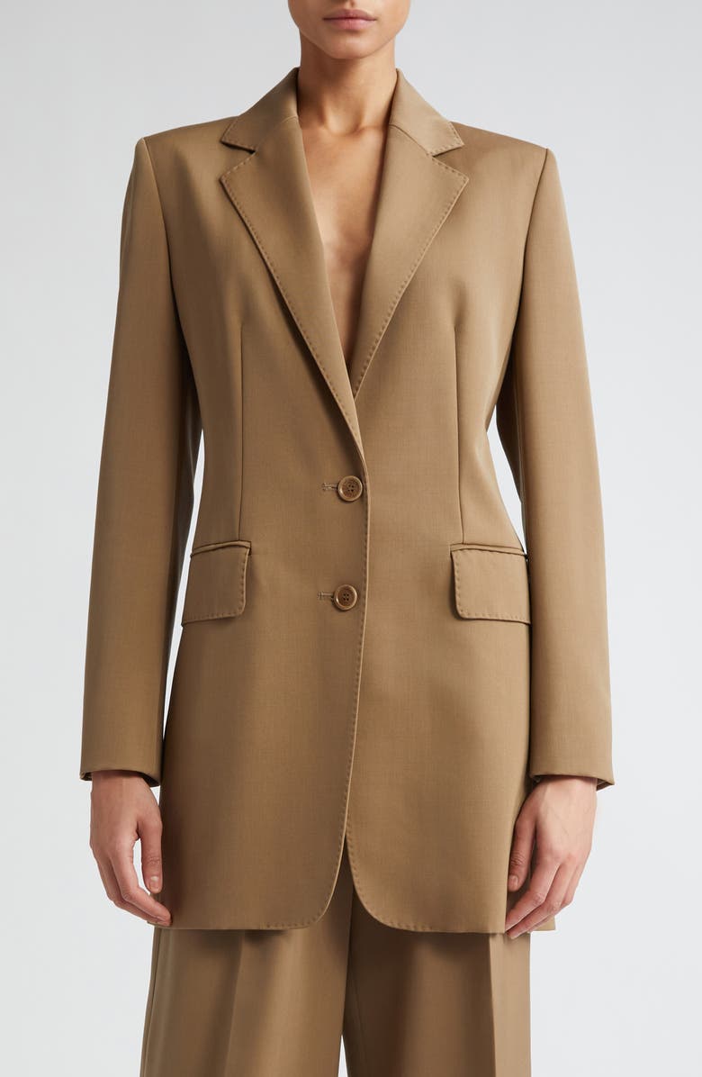 Max Mara Caprile Wool & Mohair Long Blazer, Main, color, 