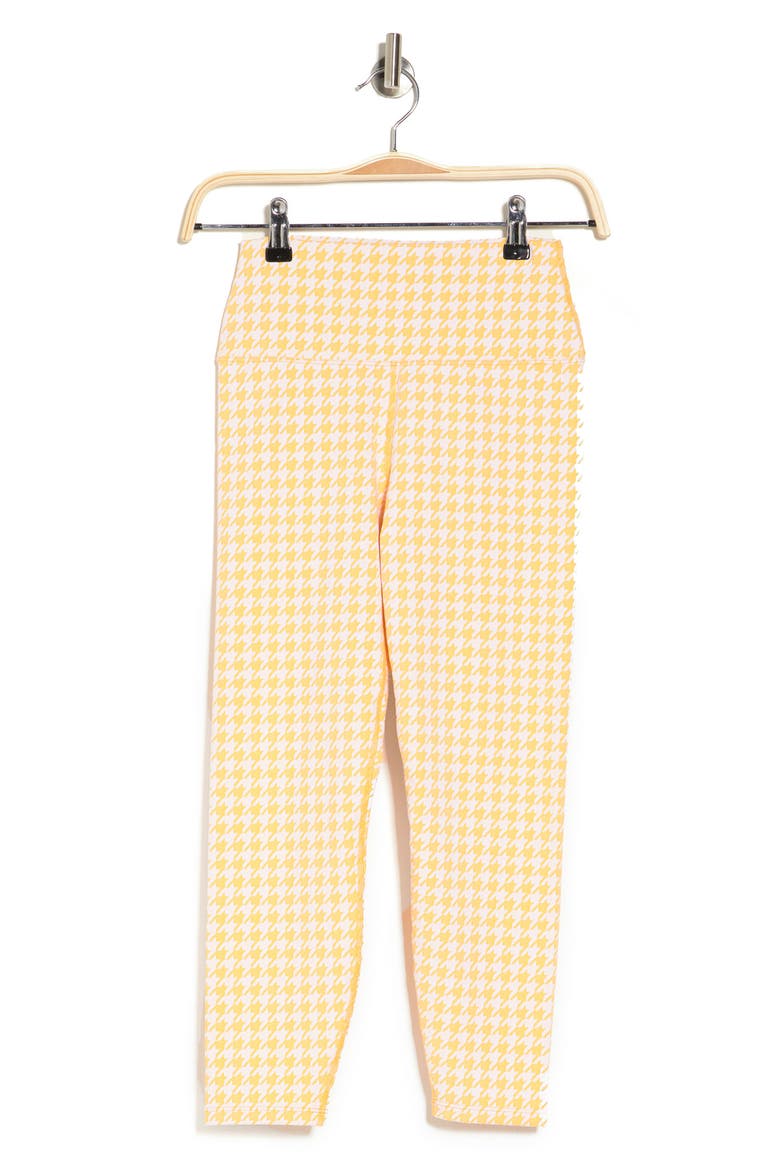 Houndstooth Jacquard 7/8 Leggings, Alternate, color, PALE APRICOT/ WHITE