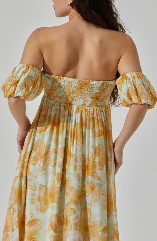Astr Floral Off The Shoulder Midi Dress