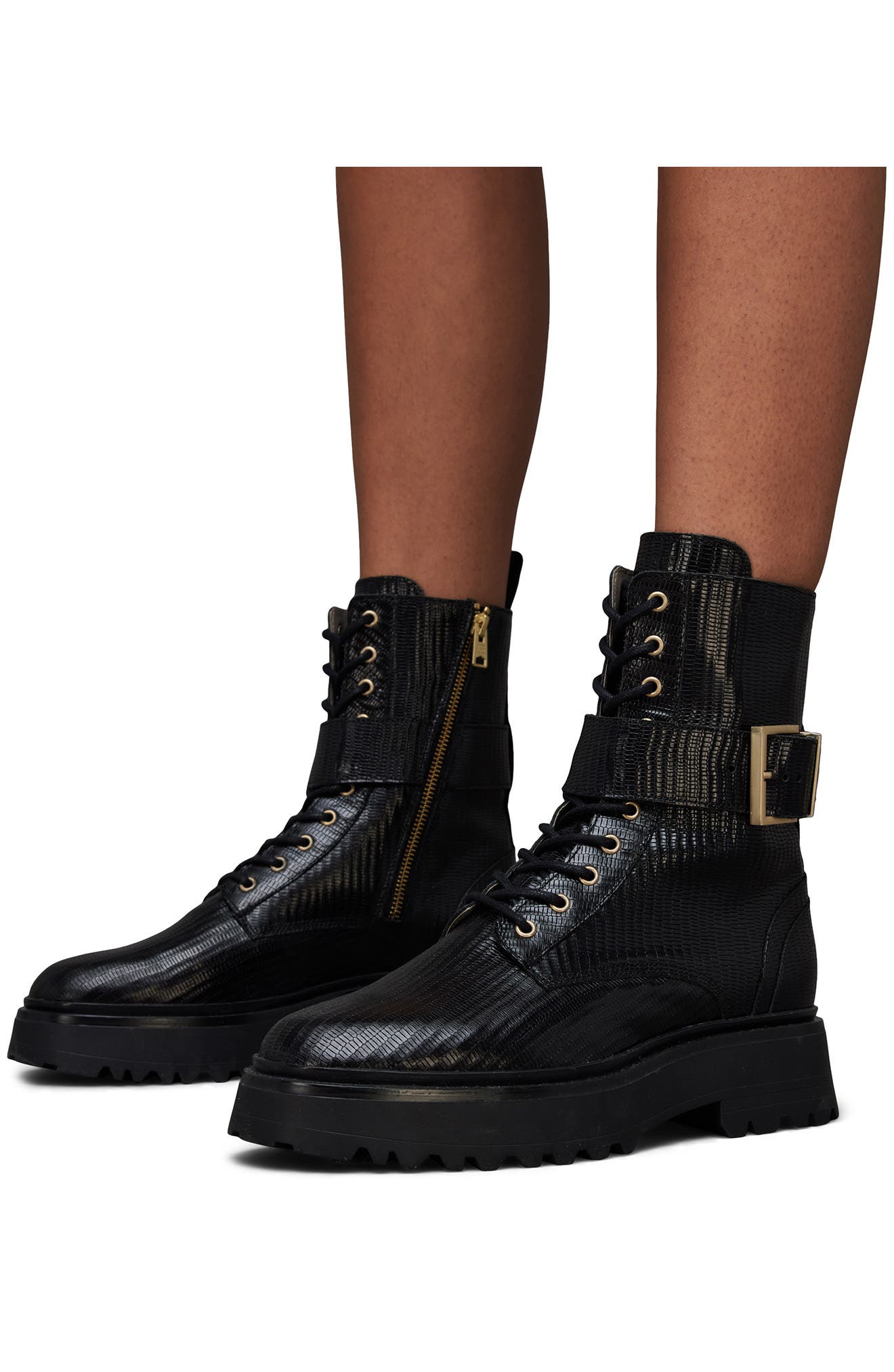 Onyx Combat Boot, Alternate, color, BLACK SNAKE