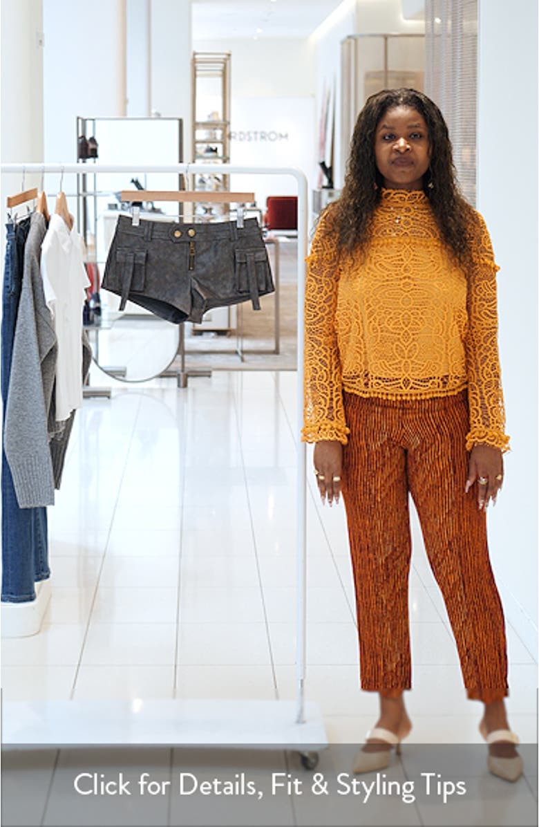 Faux Leather Micro Cargo Shorts, sales video thumbnail