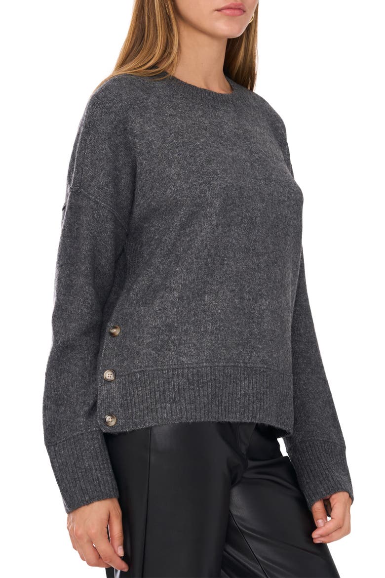 Three Button Crewneck Sweater, Alternate, color, MEDIUM HEATHER GREY