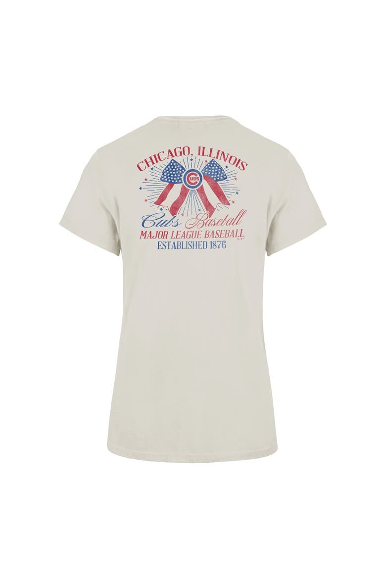 Women's '47 Cream Chicago Cubs Bow Burst Frankie T-Shirt, Alternate, color, Cream