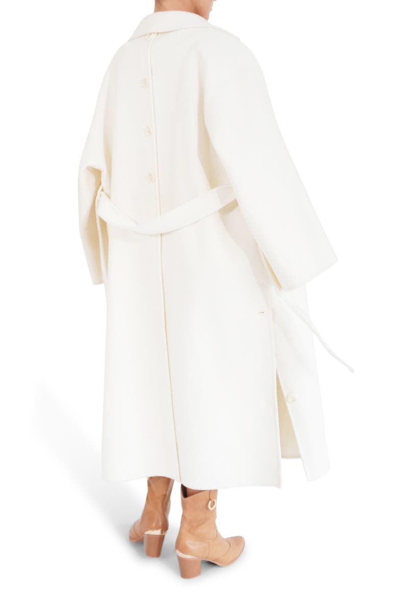 Wide Awake Split Hem Wool Blend Coat, Alternate, color, CREAM
