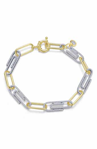 Lafonn Two-Tone Simulated Diamond Paper Clip Bracelet