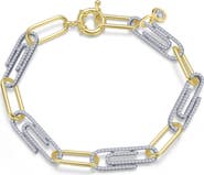 Lafonn Two-Tone Simulated Diamond Paper Clip Bracelet
