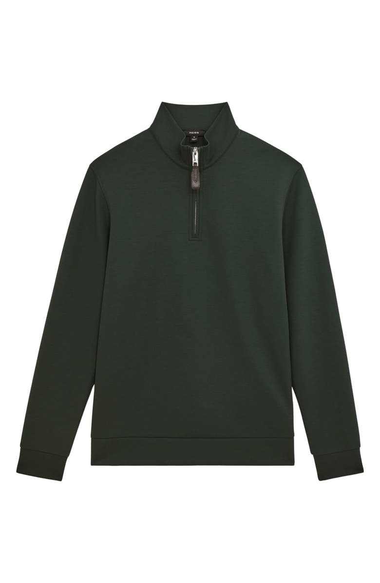Reiss Newland Quarter Zip Pullover, Alternate, color, Dark Sage Green