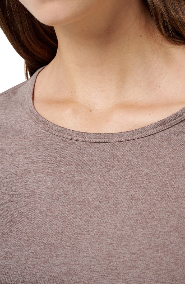 TravisMathew Celestia Long Sleeve Performance T-Shirt, Alternate, color, Heather Truffle