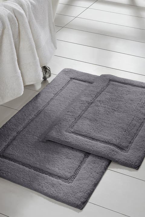 Solid Loop Non-Slip Bath Mat 2-Piece Set