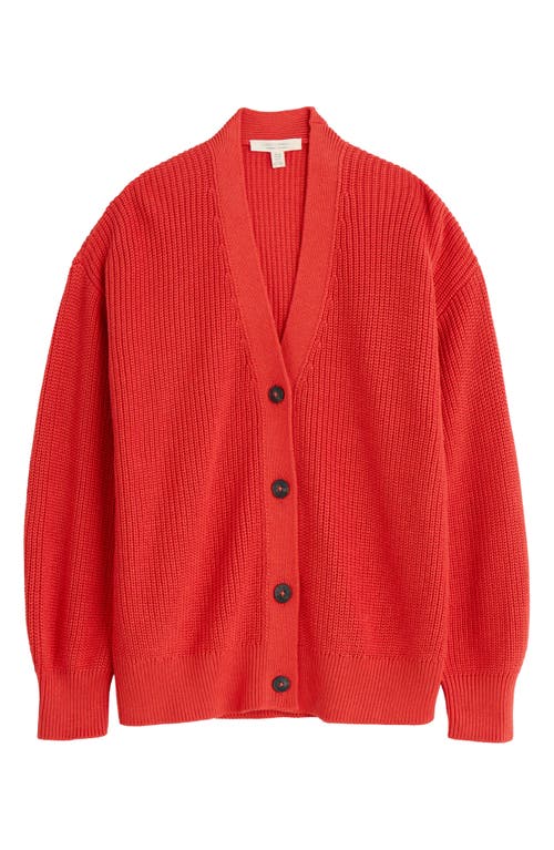 Shop Seasalt Cornwall Winding Creek Oversize Organic Cotton Cardigan In Knit Melange Tomato