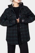 Disturbia Trellis Hooded Check Shacket
