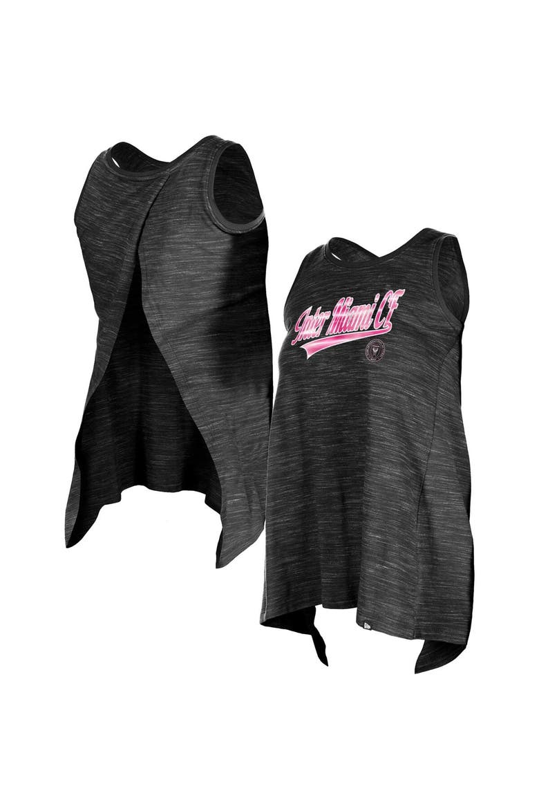 Women's 5th & Ocean by New Era Black Inter Miami CF Athletic Cross Back Tank Top, Alternate, color, Black