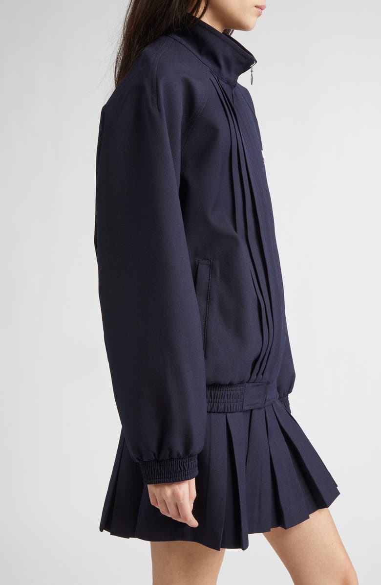 Shushu/Tong Tucker Logo Stitch Pleated Wool & Silk Zip Jacket, Alternate, color, 