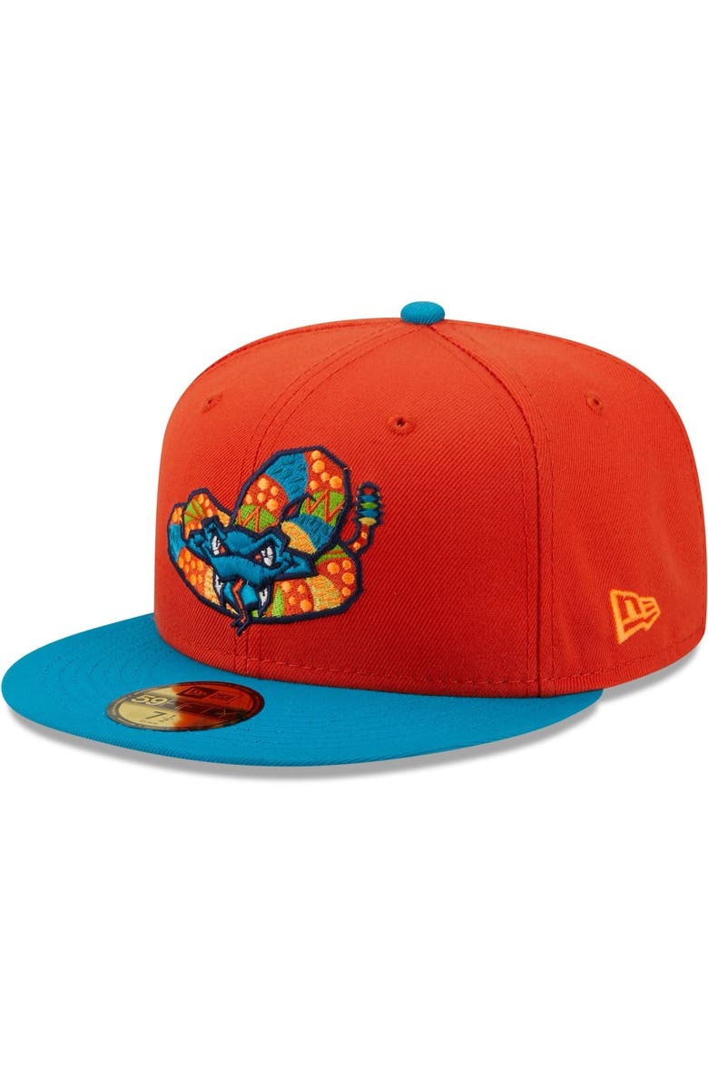 New Era Men's New Era Orange/Teal Cascabeles de Wisconsin Copa De La Diversion 59FIFTY Fitted Hat, Main, color,