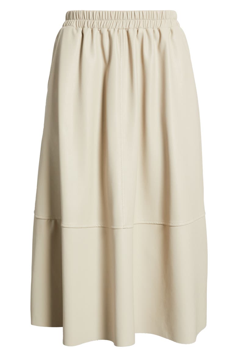 Agnes Faux Leather A-Line Skirt, Alternate, color, IVORY